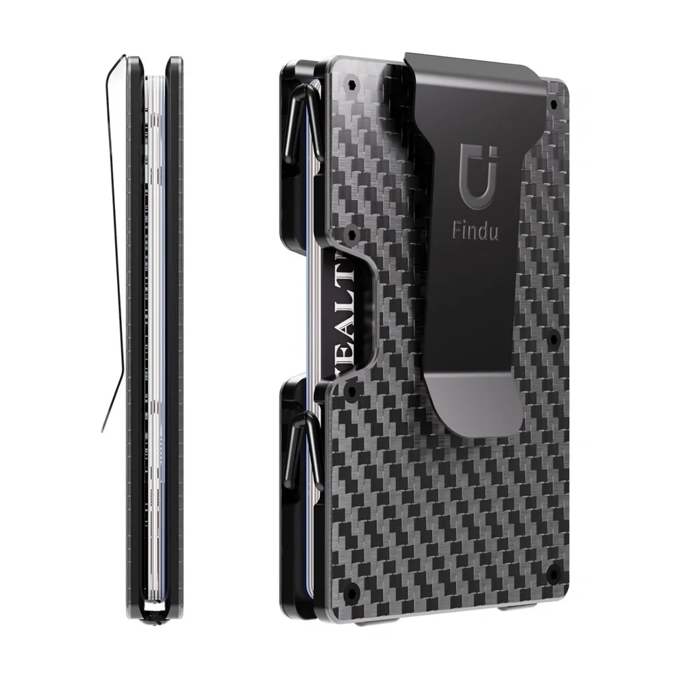 Money Clip Mens Wallet, Slim Wallet for Men, RFID Blocking Carbon Fiber